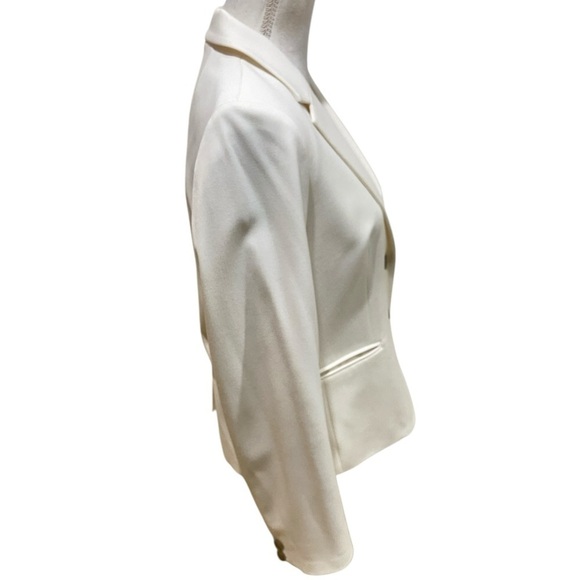 J crew ivory 2 contrast brown button blazer jacket striped lining size medium - Picture 5 of 12
